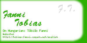 fanni tobias business card