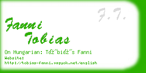 fanni tobias business card